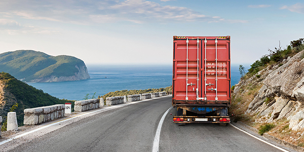 Lorry delivering goods to destination